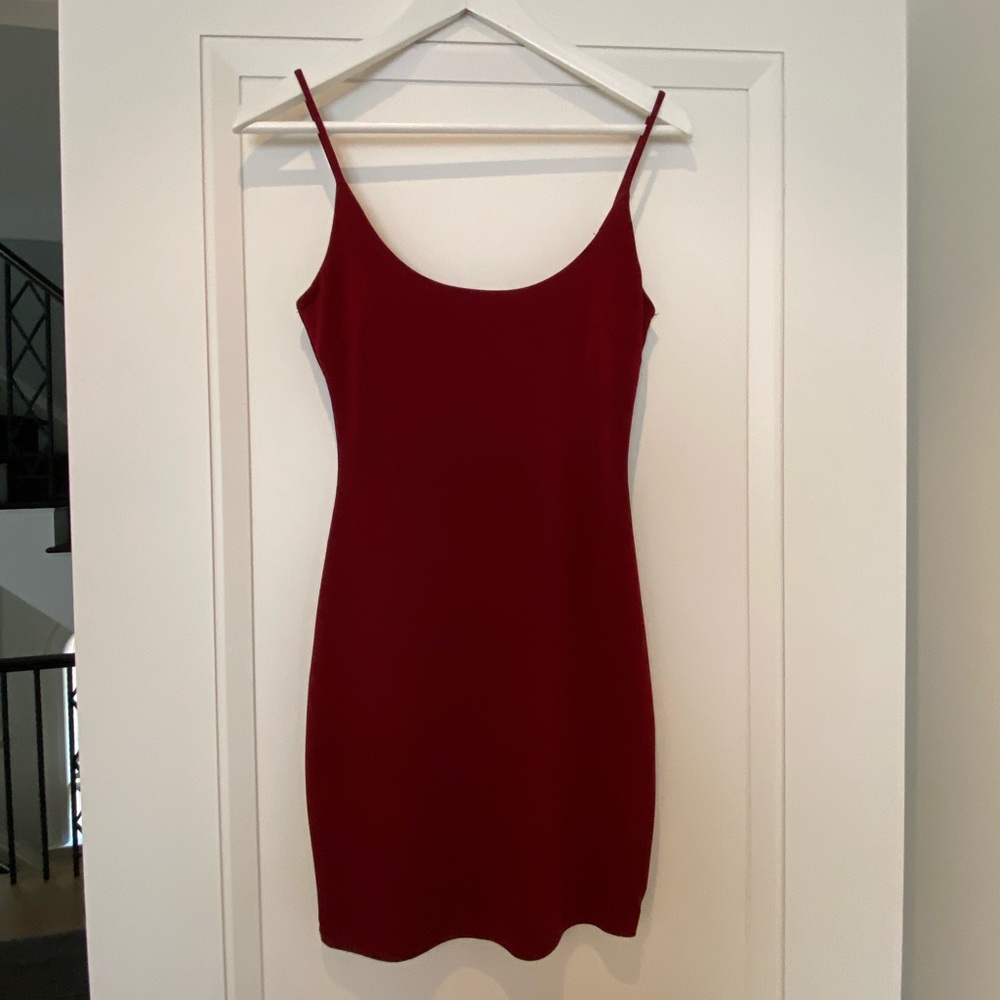 Red bodycon mini dress